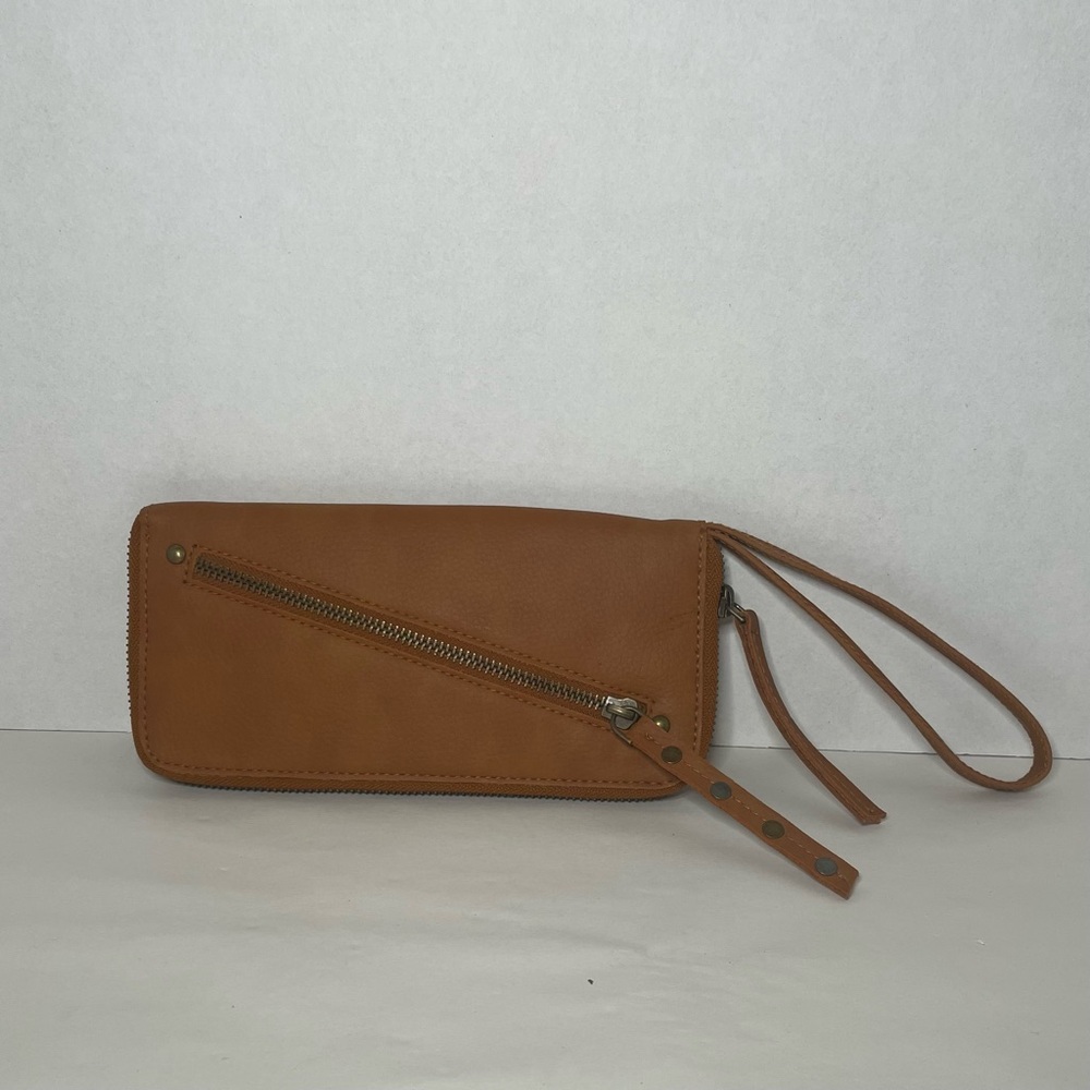 Free People Tan Vegan Wristlet Wallet